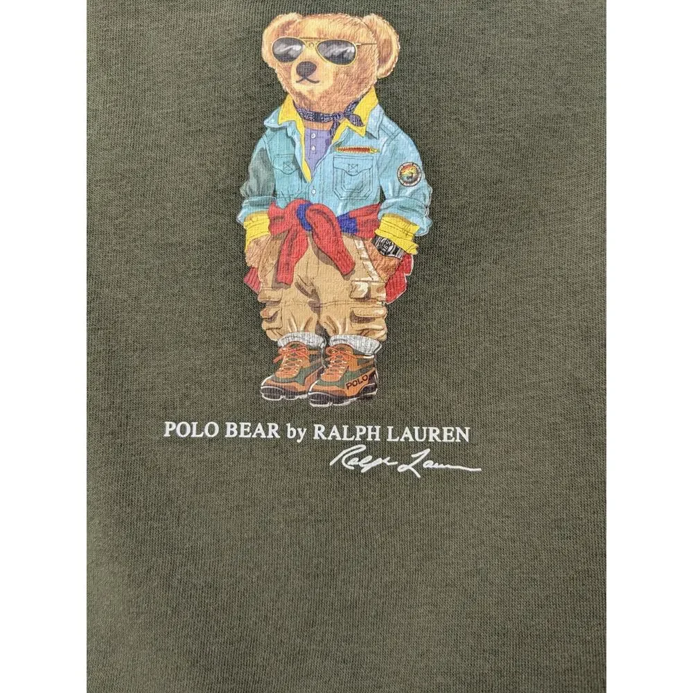 Ralph Lauren Olive Sweatshirt with Blue and Orange Sleeves